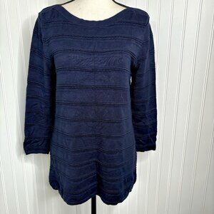 41 Hawthorn Women's Navy Ribbed Long Sleeve Tunic Top M